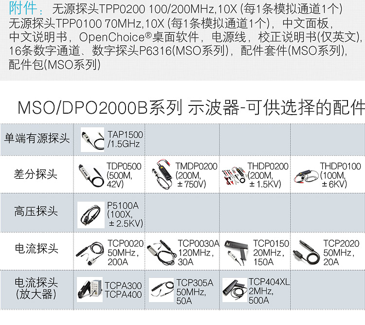MSO/DPO2000B附件参数