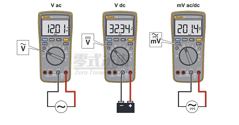 数字万用表测量交流电压和直流电压